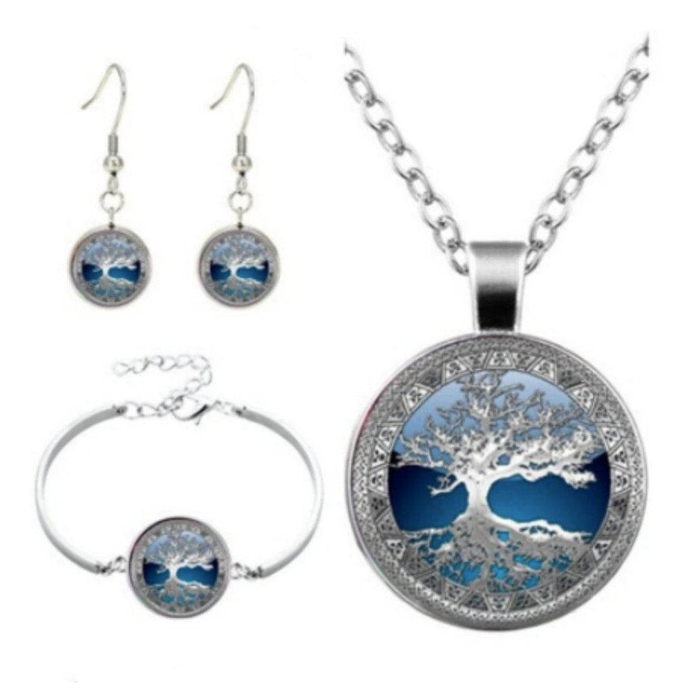 New Tree of Life Necklace Bracelet & Earrings Set